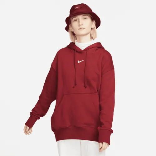 Nike Sportswear Phoenix Fleece Women's Oversized Pullover Hoodie - Red - Cotton