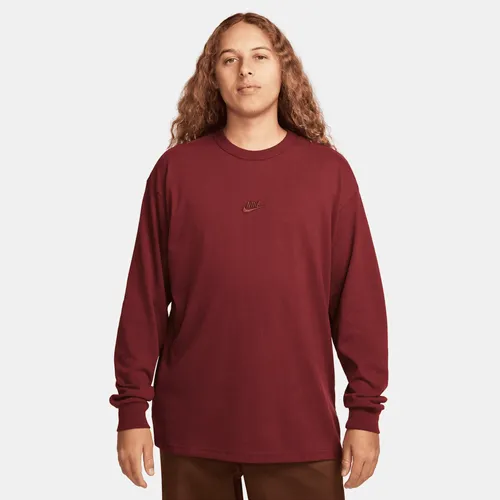 Nike Sportswear Premium Essentials Men's Long-Sleeve T-Shirt - Red - Cotton