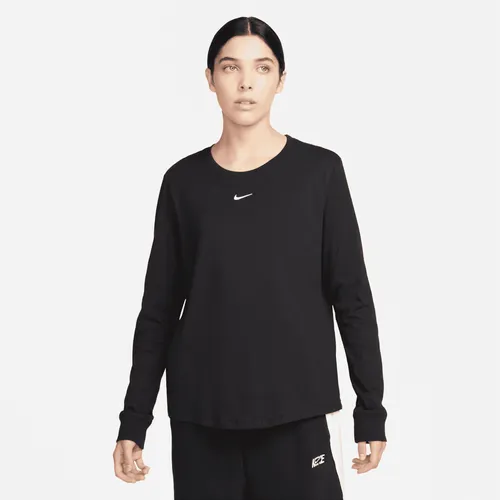 Nike Sportswear Premium Essentials Women's Long-Sleeve T-Shirt - Black - Cotton
