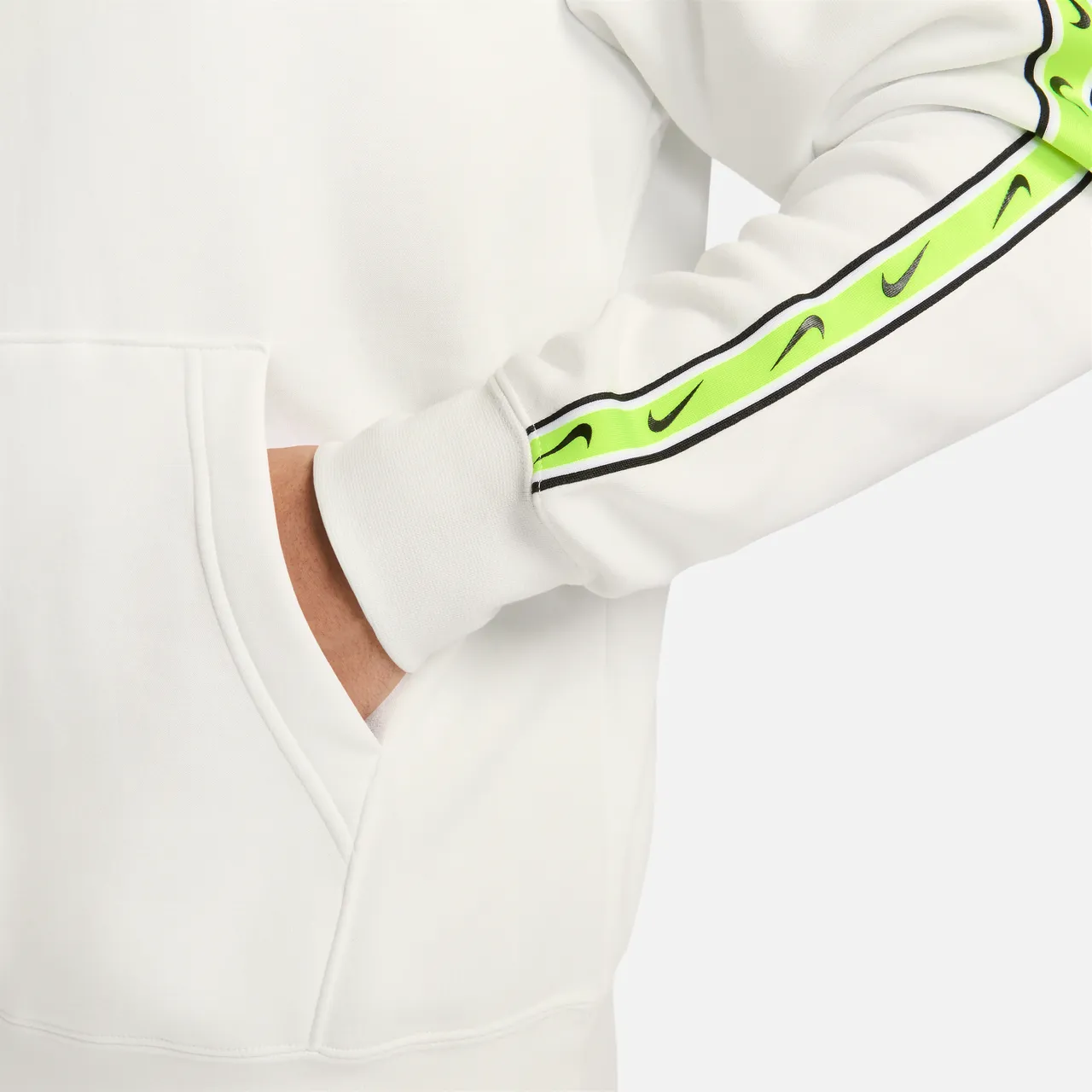 Nike Sportswear Repeat Men's Pullover Fleece Hoodie - White - Cotton