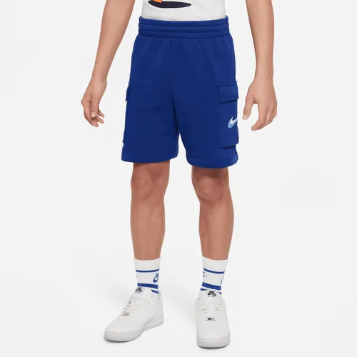 Nike Sportswear Standard Issue Older Kids' (Boys') Fleece Shorts - Blue - Cotton