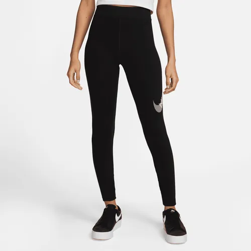 Nike Sportswear Swoosh Women's High-Waisted Leggings - Black - Polyester
