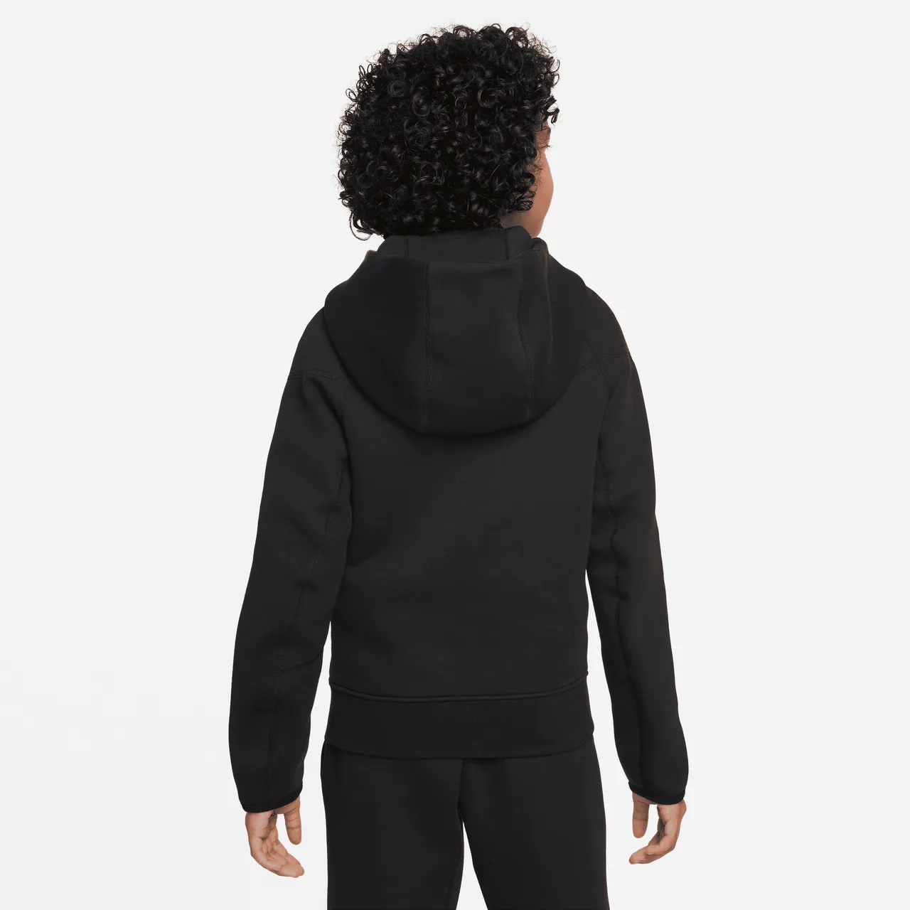 Nike Sportswear Tech Fleece Older Kids' (Boys') Full-Zip Hoodie - Black - Polyester