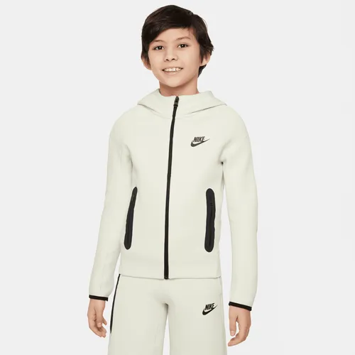 Nike Sportswear Tech Fleece Older Kids' (Boys') Full-Zip Hoodie - Green - Polyester