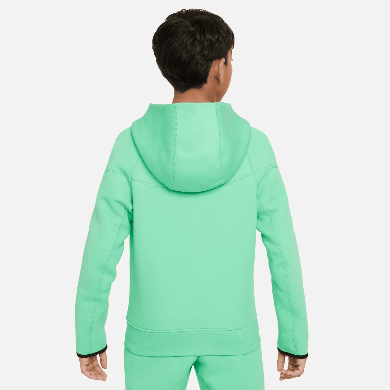 Nike Sportswear Tech Fleece Older Kids' (Boys') Full-Zip Hoodie - Green - Polyester