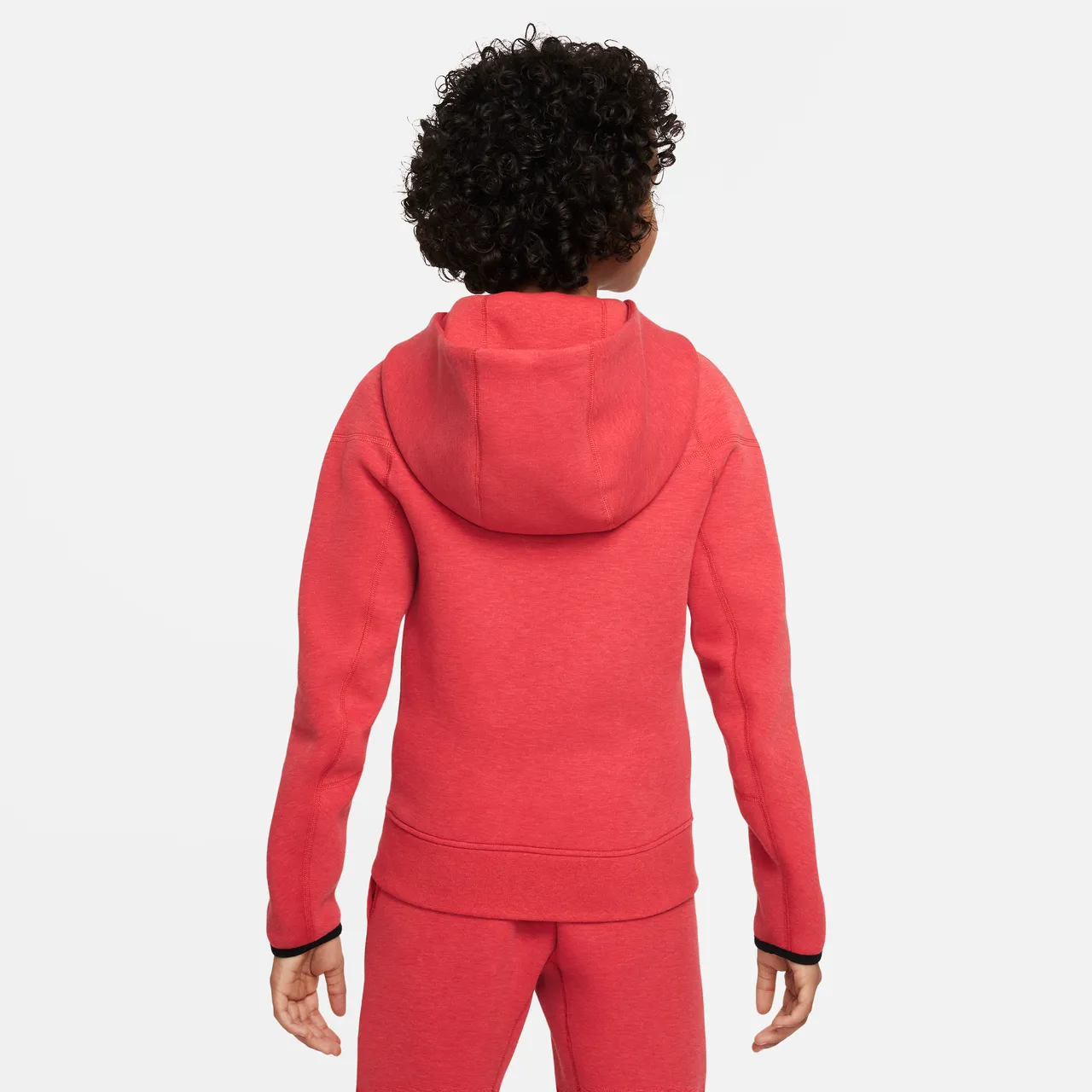 Nike Sportswear Tech Fleece Older Kids' (Boys') Full-Zip Hoodie - Red - Polyester