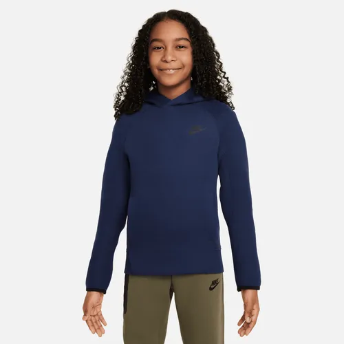Nike Sportswear Tech Fleece Older Kids' (Boys') Pullover Hoodie - Blue - Polyester