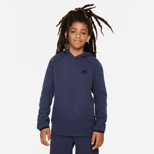 Nike Sportswear Tech Fleece Older Kids' (Boys') Pullover Hoodie - Blue - Polyester