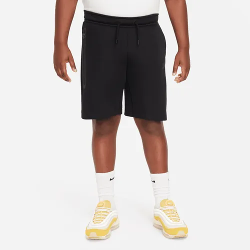 Nike Sportswear Tech Fleece Older Kids' (Boys') Shorts (Extended Size) - Black - Cotton