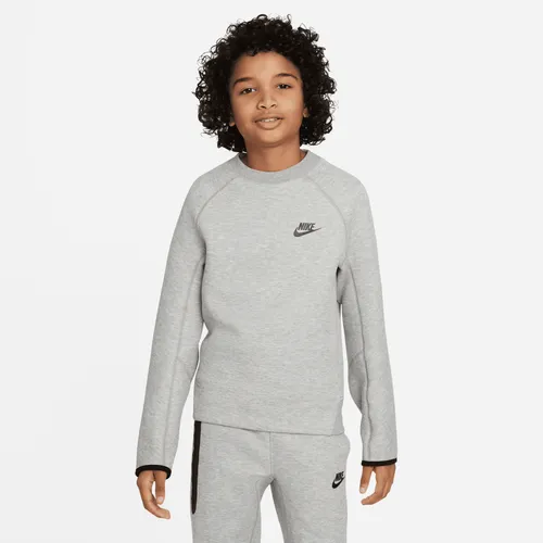 Nike Sportswear Tech Fleece Older Kids' (Boys') Sweatshirt - Grey - Polyester