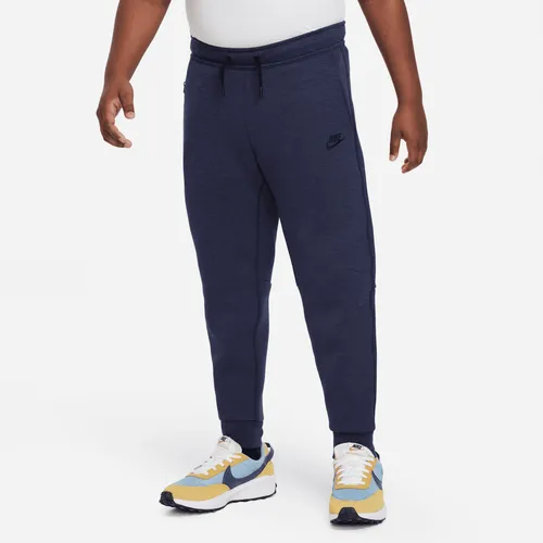 Nike Sportswear Tech Fleece Older Kids' (Boys') Trousers (Extended Size) - Blue - Cotton