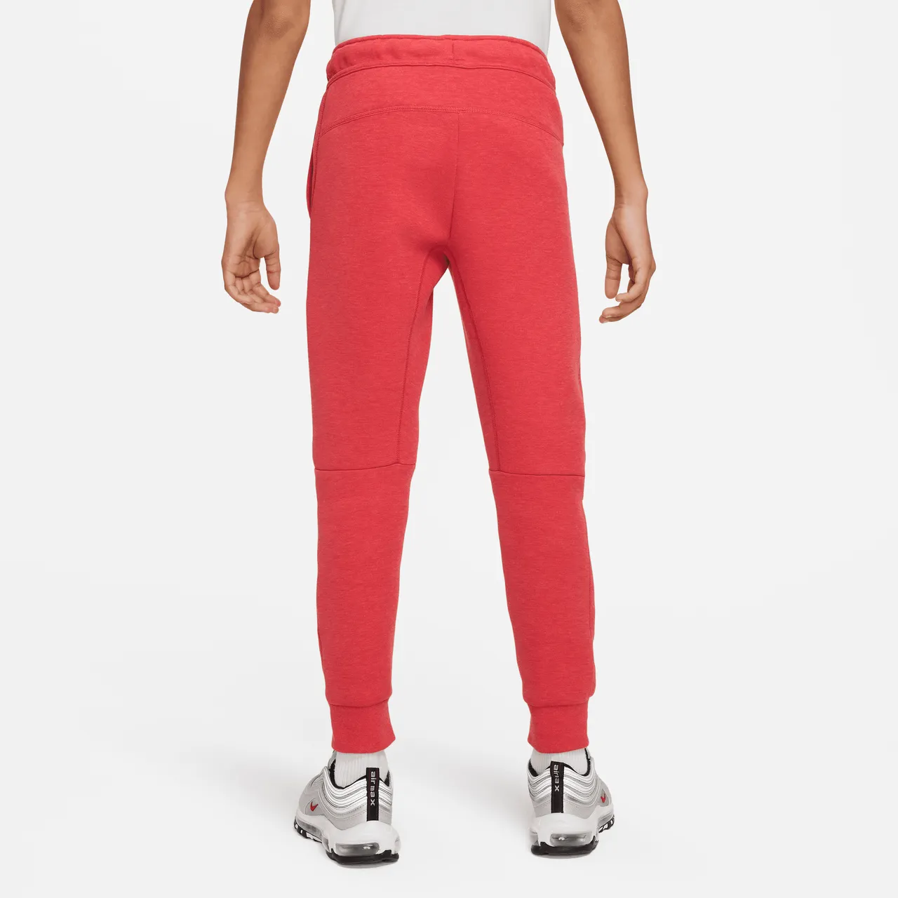 Nike Sportswear Tech Fleece Older Kids' (Boys') Trousers - Red - Cotton