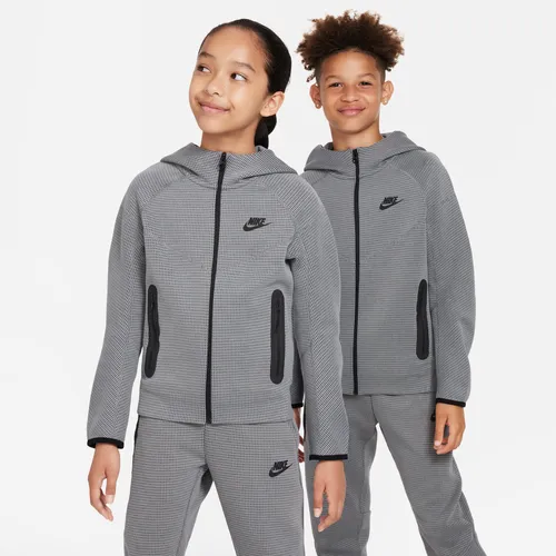 Nike Sportswear Tech Fleece Older Kids' (Boys') Winterized Full-Zip Hoodie - Grey - Polyester