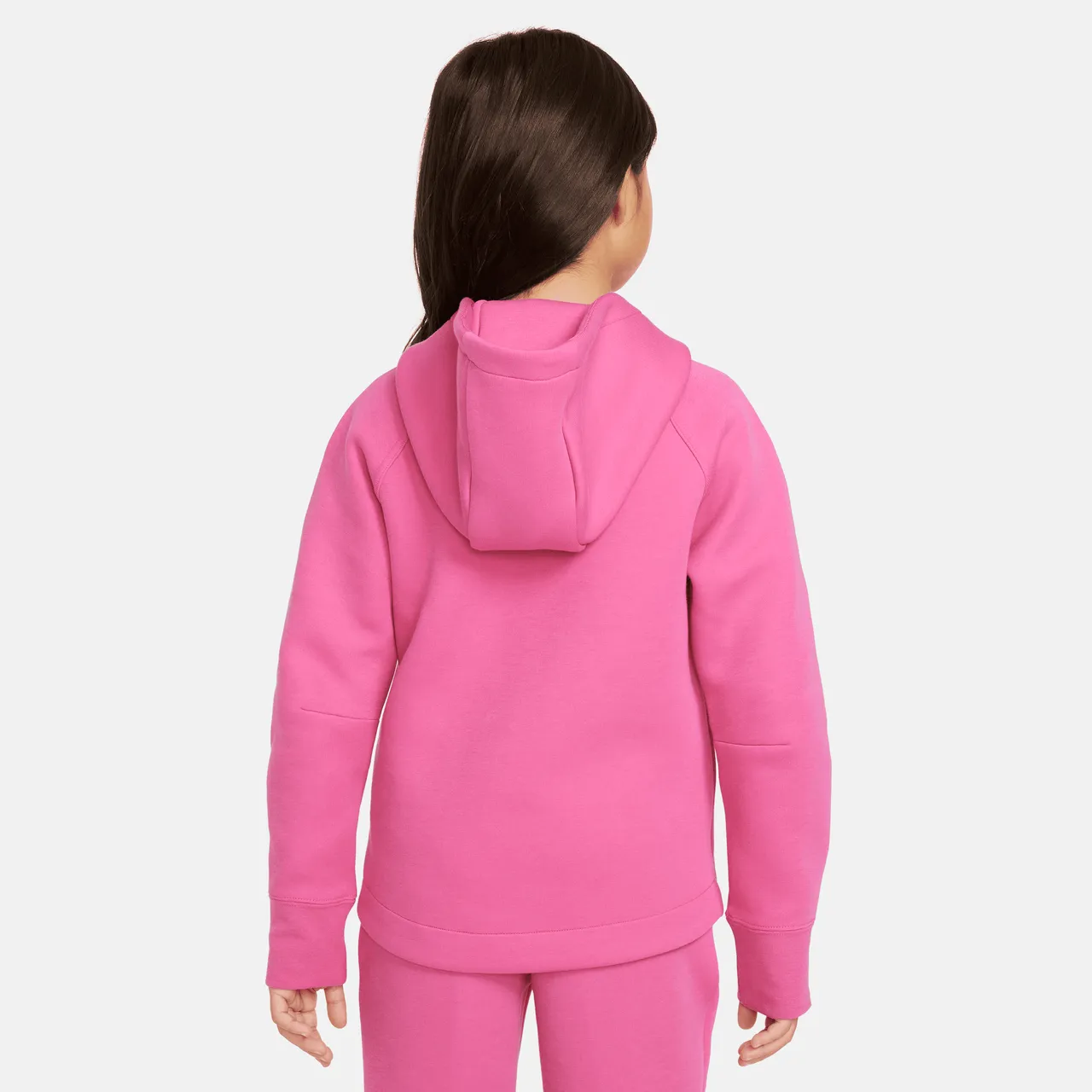 Nike Sportswear Tech Fleece Older Kids' (Girls') Full-Zip Hoodie - Pink - Cotton