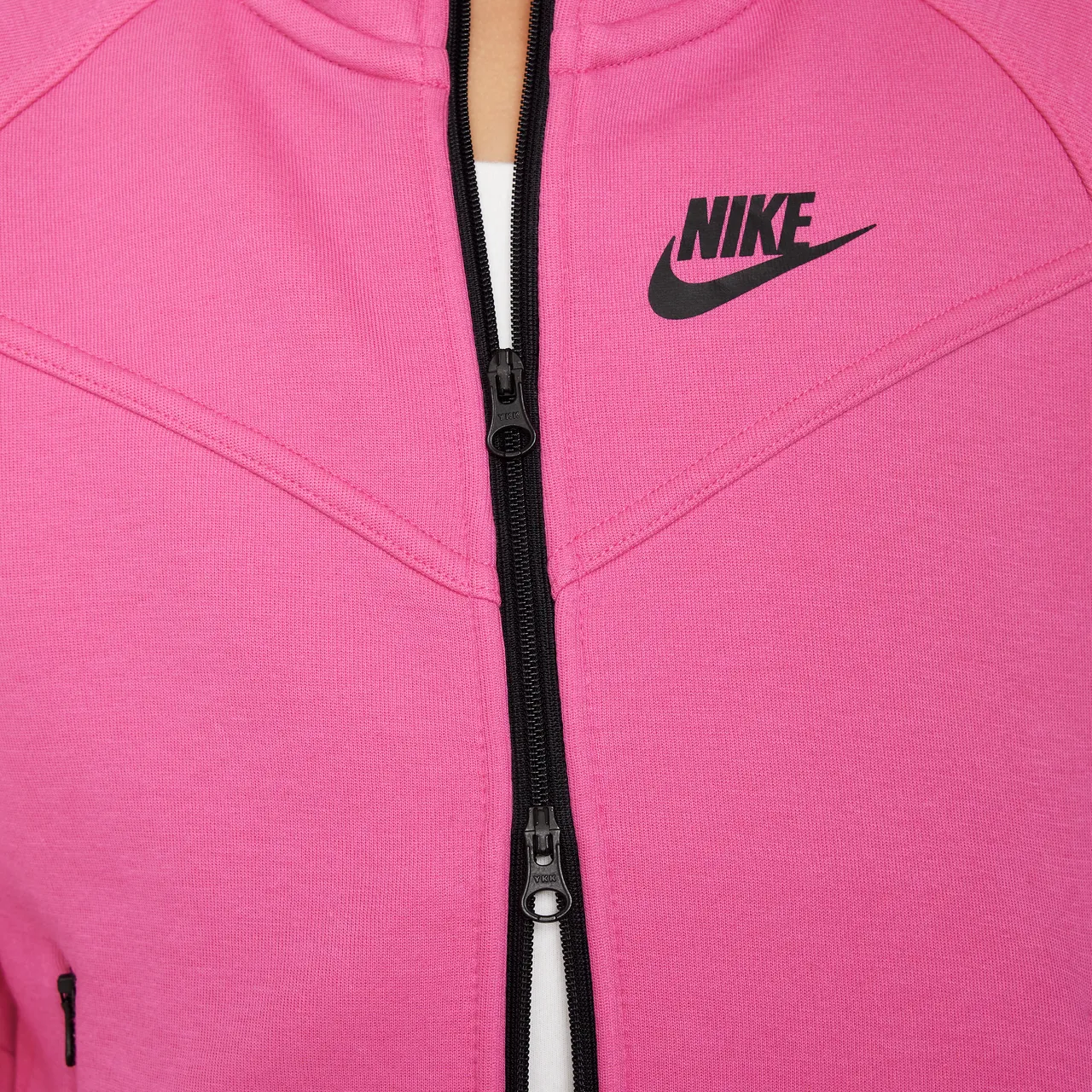Nike Sportswear Tech Fleece Older Kids' (Girls') Full-Zip Hoodie - Pink - Cotton