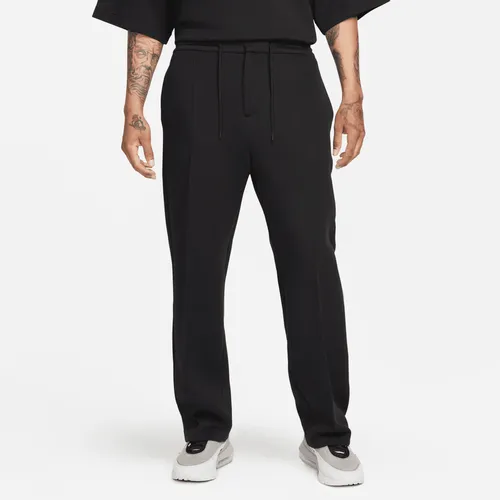 Nike Sportswear Tech Fleece Re-Imagined Men's Loose-Fit Open-Hem Tracksuit Bottoms - Black - Cotton