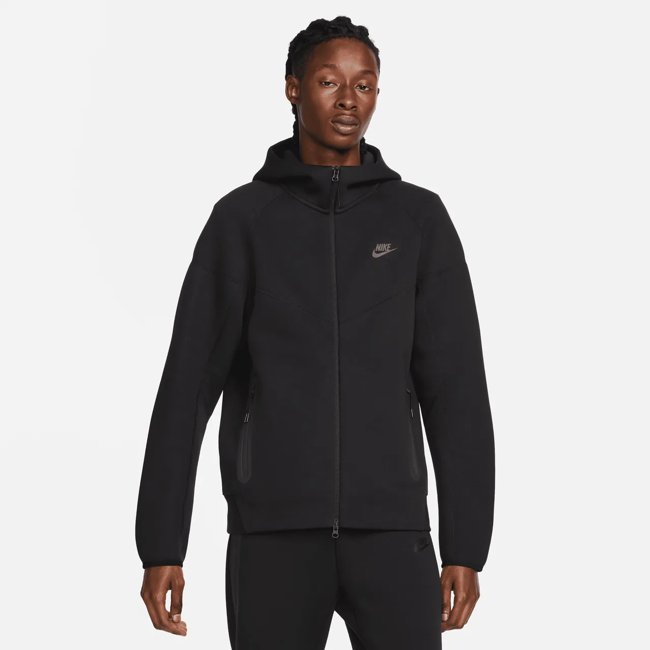 Nike Sportswear Tech Fleece Windrunner Men's Full-Zip Hoodie - Black - Cotton