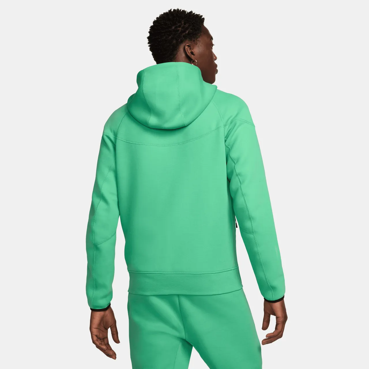 Nike Sportswear Tech Fleece Windrunner Men's Full-Zip Hoodie - Green - Cotton