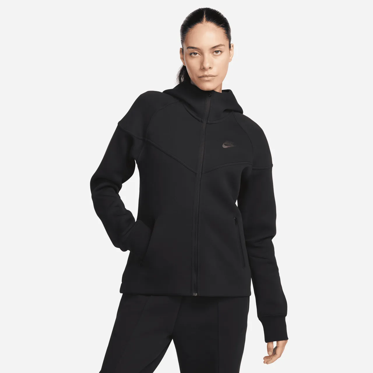 Nike Sportswear Tech Fleece Windrunner Women's Full-Zip Hoodie - Black - Cotton