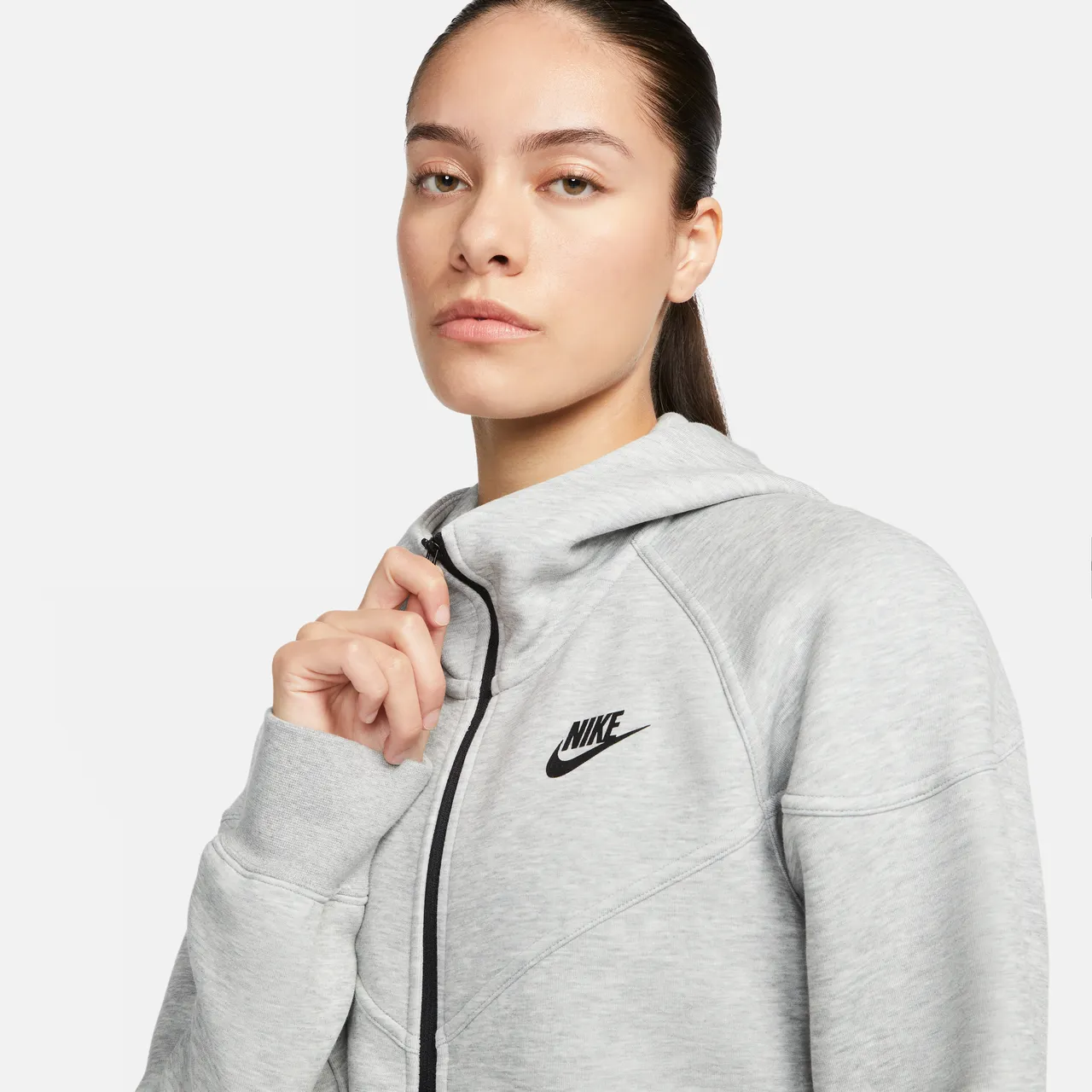 Nike Sportswear Tech Fleece Windrunner Women's Full-Zip Hoodie - Grey - Cotton