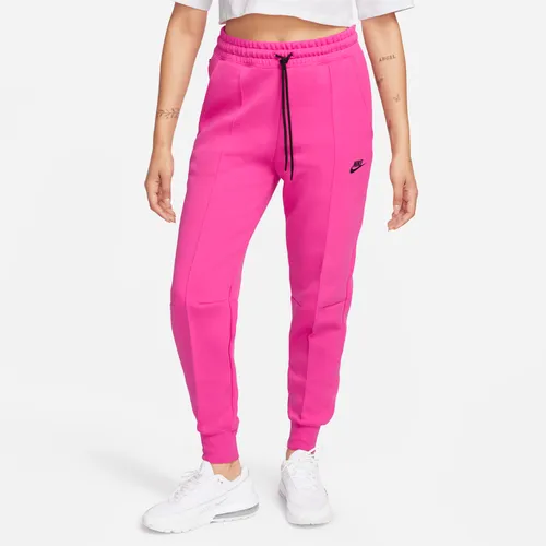 Nike Sportswear Tech Fleece Women's Mid-Rise Joggers - Red - Cotton