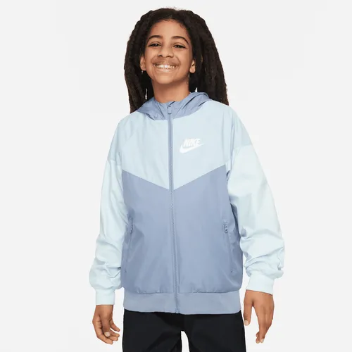 Nike Sportswear Windrunner Older Kids' (Boys') Loose Hip-Length Hooded Jacket - Blue - Polyester