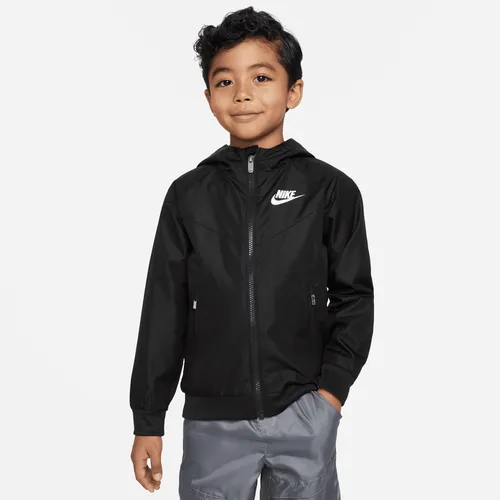 Nike Sportswear Windrunner Younger Kids' Full-Zip Jacket - Black - Polyester