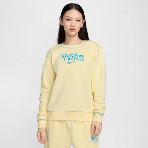Nike Sportswear Women's Crew-Neck Fleece Sweatshirt - Brown - Polyester