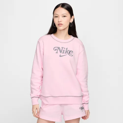 Nike Sportswear Women's Crew-Neck Fleece Sweatshirt - Pink - Polyester