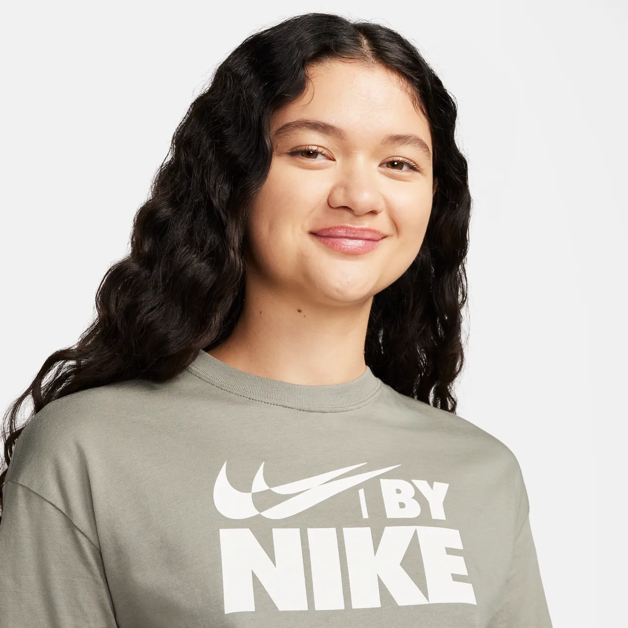 Nike Sportswear Women's Cropped T-Shirt - Grey - Cotton