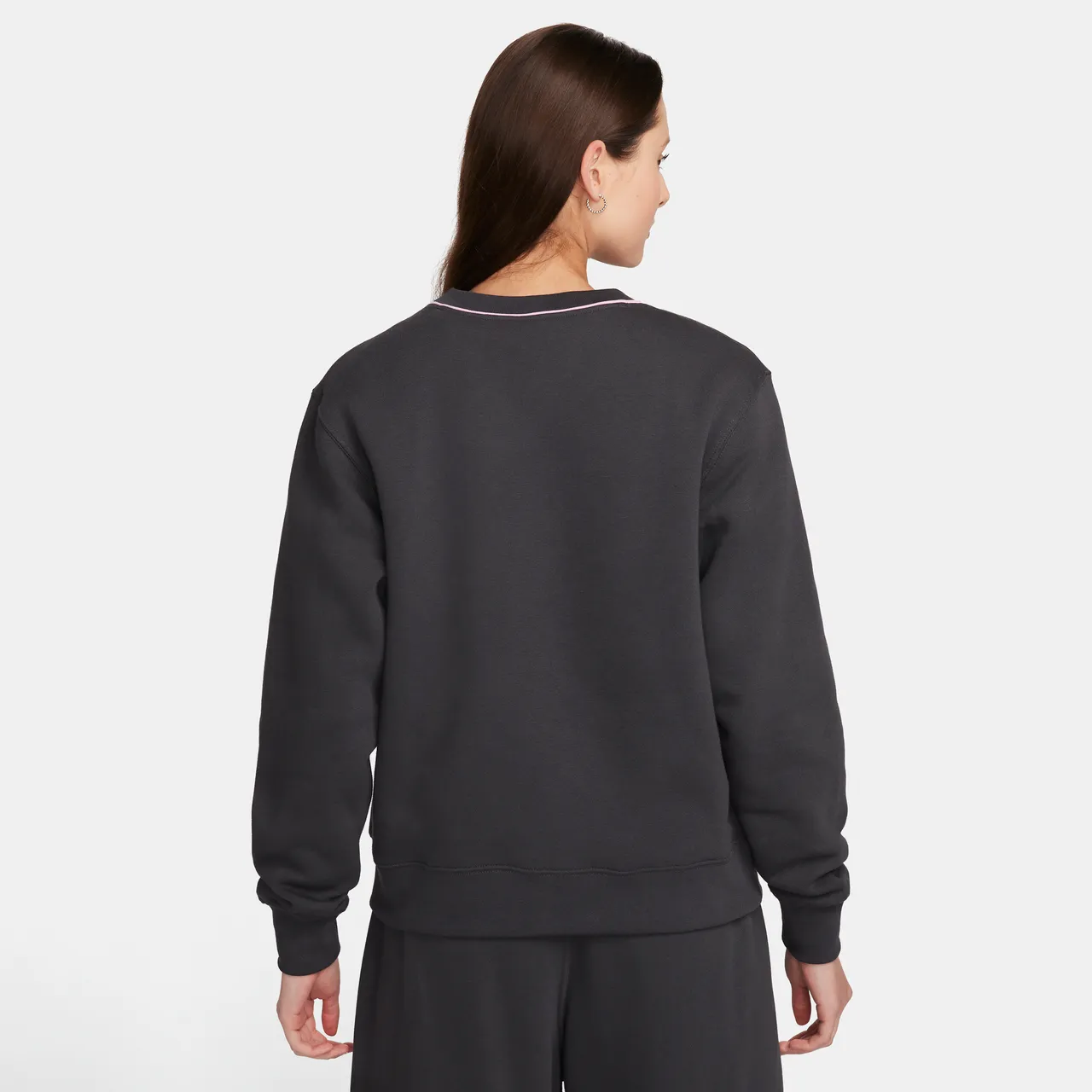 Nike Sportswear Women's Fleece Crew-Neck Sweatshirt - Grey - Polyester