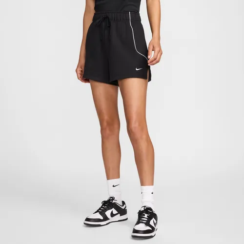 Nike Sportswear Women's High-Waisted 5cm (approx.) French Terry Shorts - Black - Cotton