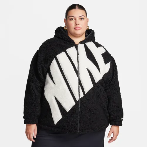Nike Sportswear Women's Logo High-Pile Fleece Jacket - Black - Polyester