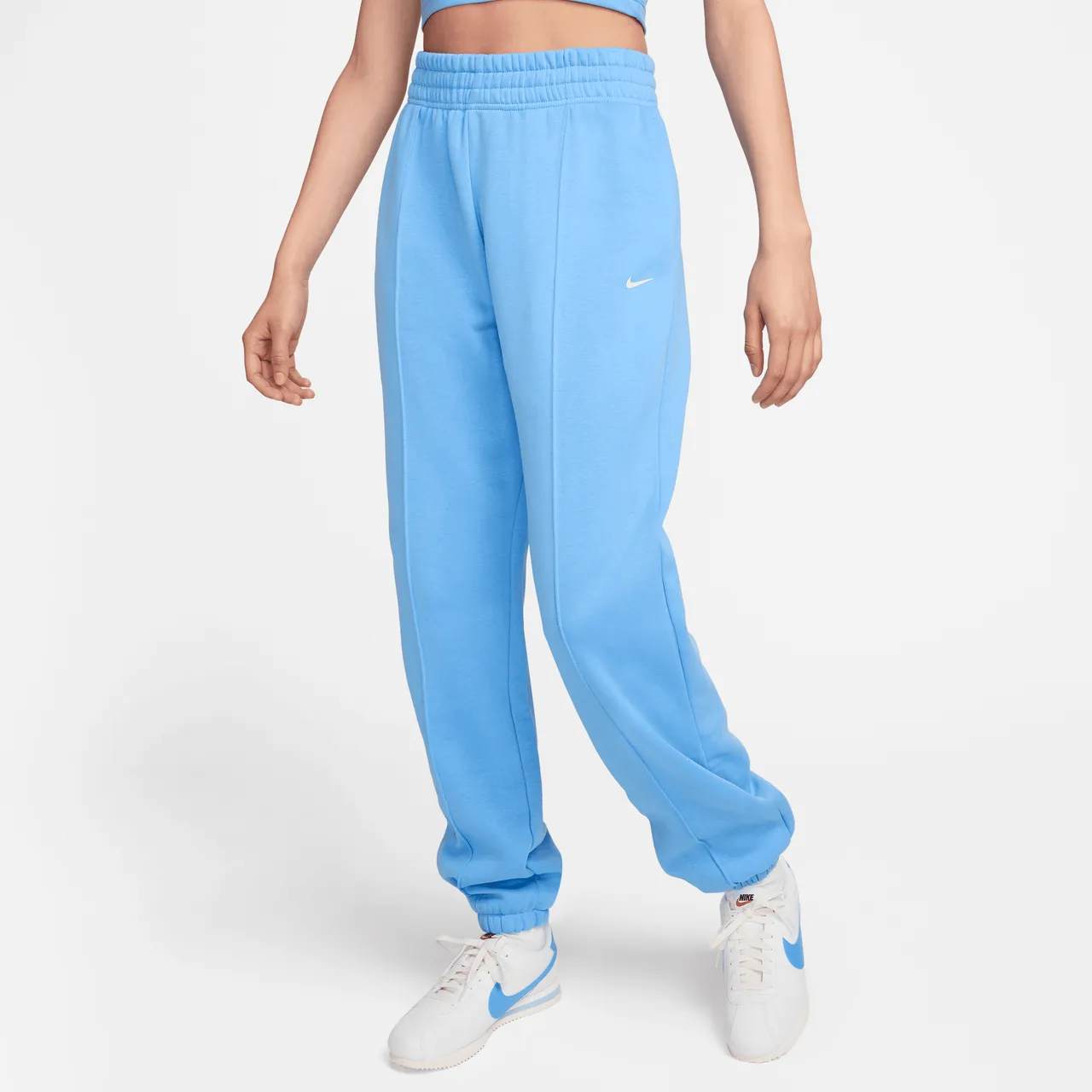 Nike Sportswear Women's Loose Fleece Trousers - Blue - Cotton
