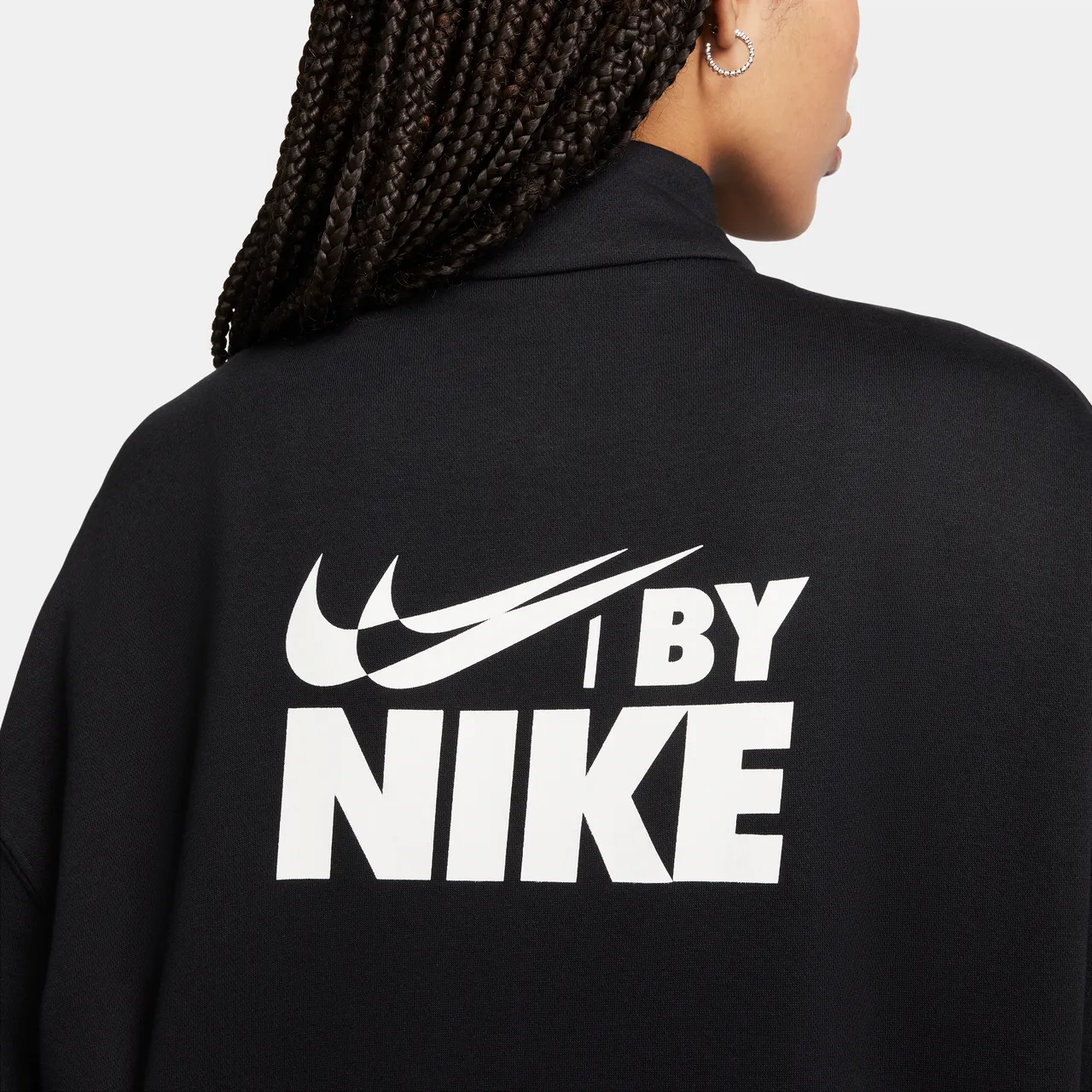 Nike Sportswear Women's Oversized 1/4-Zip Fleece Top - Black - Polyester