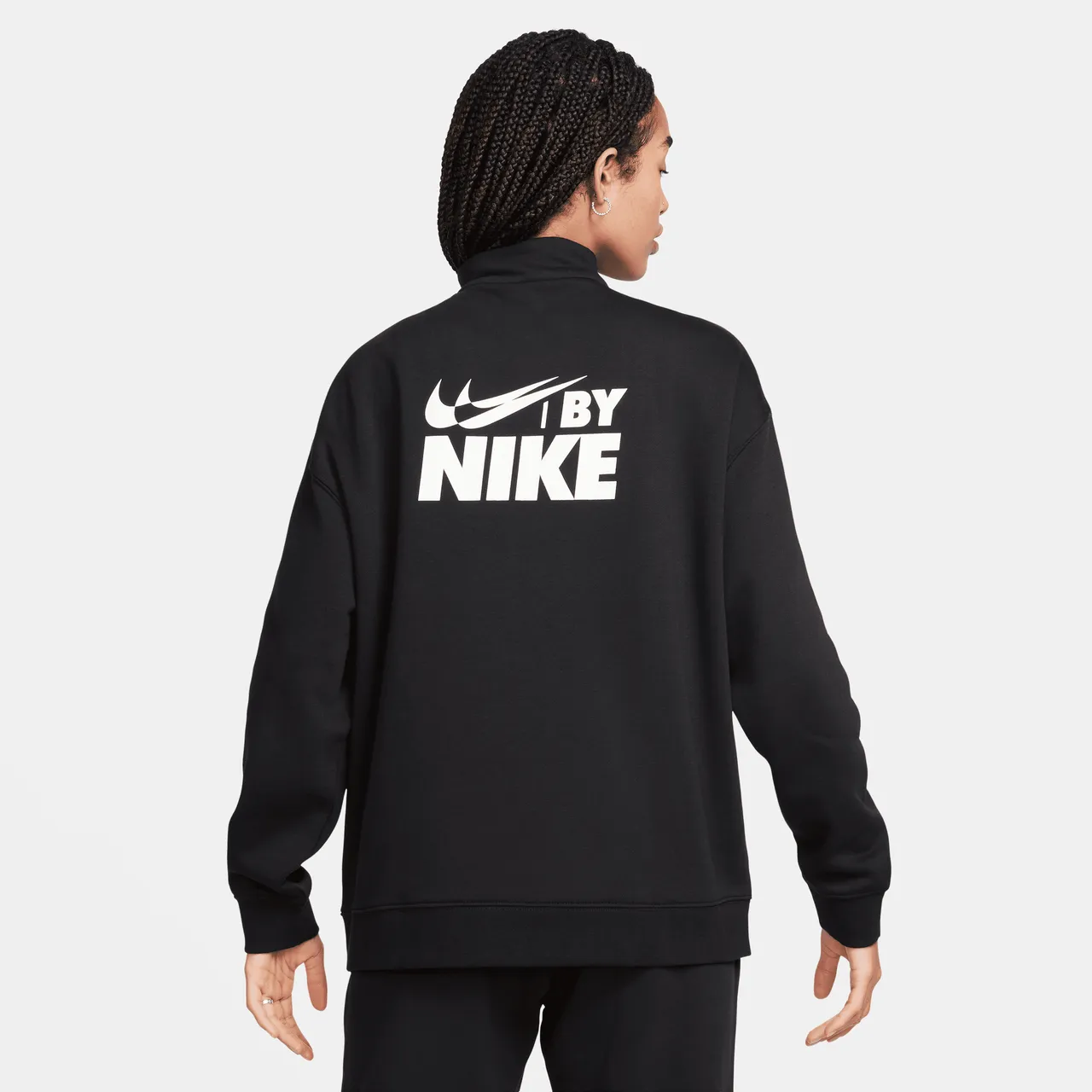 Nike Sportswear Women's Oversized 1/4-Zip Fleece Top - Black - Polyester