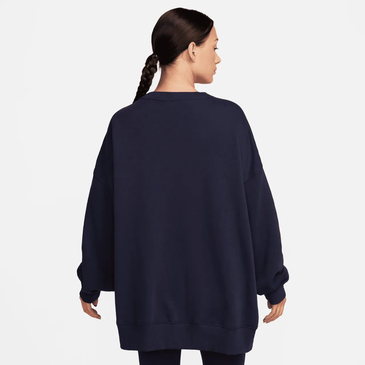 Nike Sportswear Women's Oversized Fleece Crew-Neck Sweatshirt - Blue - Polyester