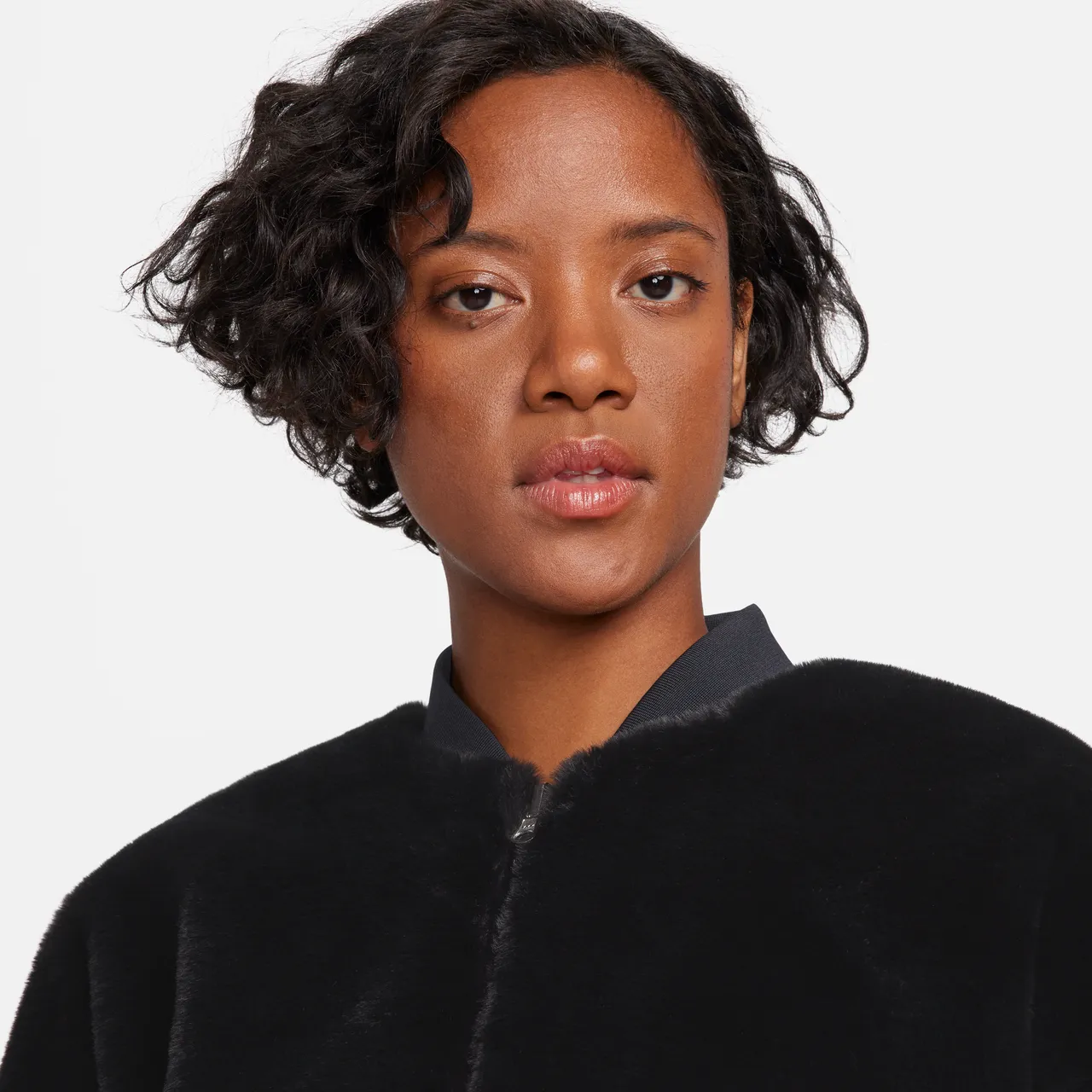 Nike Sportswear Women's Reversible Faux Fur Bomber - Black - Polyester