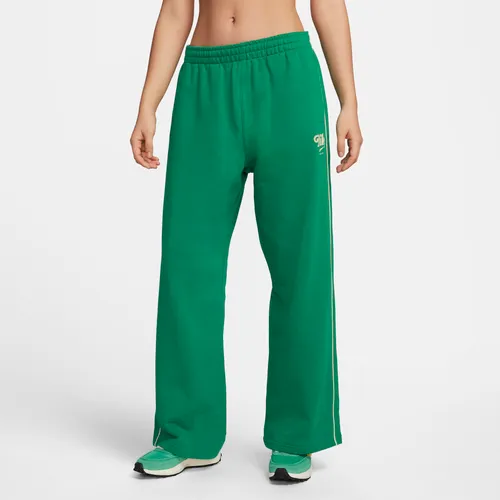 Nike Sportswear Women's Straight-Leg French Terry Trousers - Green - Cotton