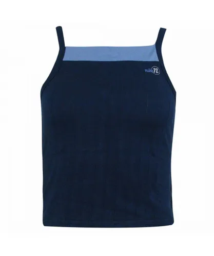 Nike Square Neck Sleeveless Navy Blue Womens Cropped Top 261086 451 Cotton