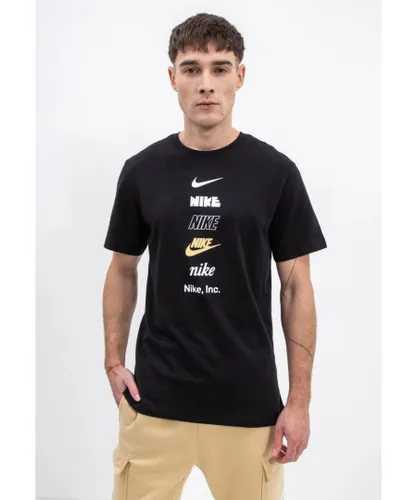 Nike Stack Logo Mens T Shirt in Black Jersey