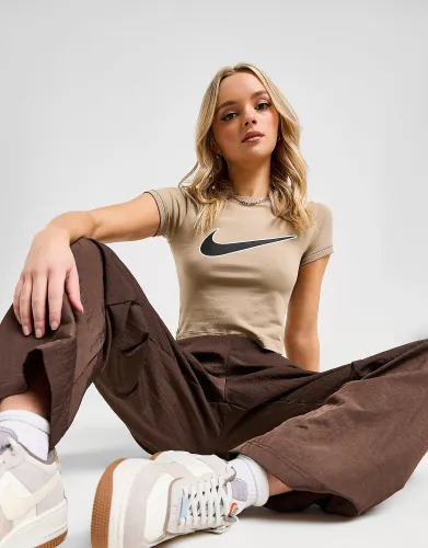 Nike Street Cropped T-Shirt - BROWN - Womens