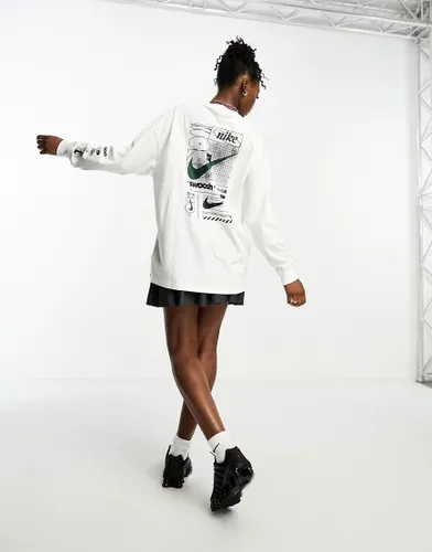 Nike Streetwear back print long sleeve t-shirt in white