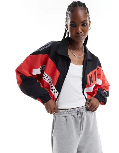 Nike Streetwear woven jacket in red and black