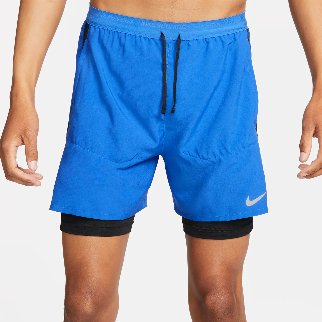 Nike Stride Men's Dri-FIT 13cm (approx.) Hybrid Running Shorts - Blue - Polyester