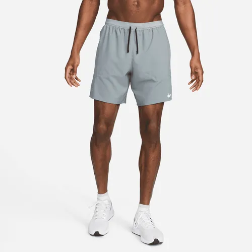 Nike Stride Men's Dri-FIT 18cm (approx.) 2-in-1 Running Shorts - Grey - Polyester