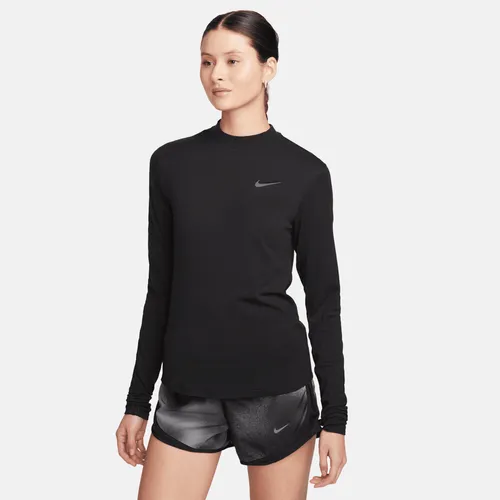 Nike Swift Women's Dri-FIT Mock-Neck Long-Sleeve Running Top - Black - Nylon