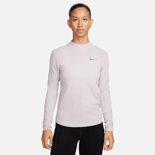 Nike Swift Women's Dri-FIT Mock-Neck Long-Sleeve Running Top - Purple - Nylon