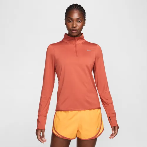 Nike Swift Women's UV Protection 1/4-Zip Running Top - Orange - Polyester