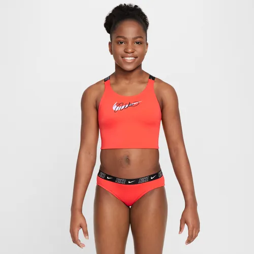 Nike Swim Older Kids' (Girls') Cross-Back Midkini Set - Red - Polyester